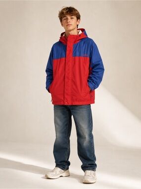 L.L. Bean Trail Model Rain Jacket Youth XL 18 Hooded Windbreaker Outdoor Coat